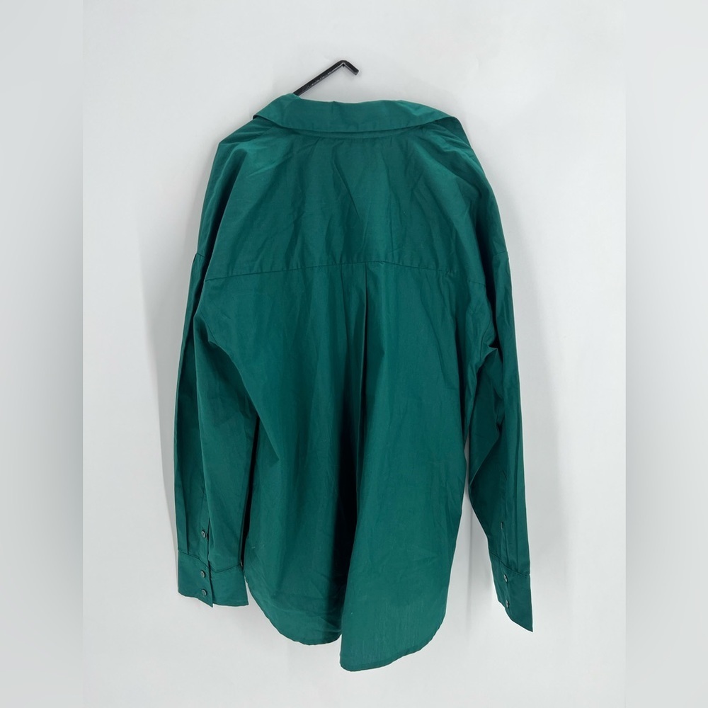Abercrombie & Fitch Oversized Green Slouchy Relaxed Fit Button Down Shirt Blouse - Picture 6 of 6